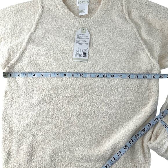 Softies Women's Almond Marshmallow Reverse Seam Crew Neck Lounge Set XS - Picture 8 of 11
